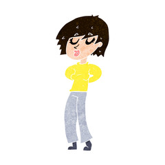 cartoon woman whistling