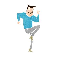 cartoon man jogging on spot