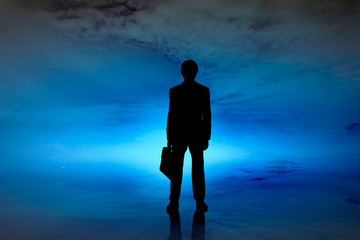 Silhouette of businessman