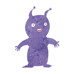 cartoon happy little alien