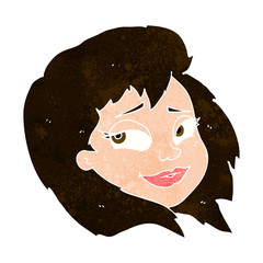 cartoon happy female face
