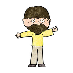 cartoon happy man with beard