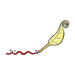 cartoon feather quill