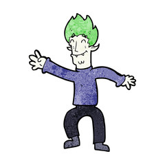 cartoon happy vampire man