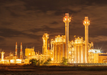 Fototapeta na wymiar Power plant twilight