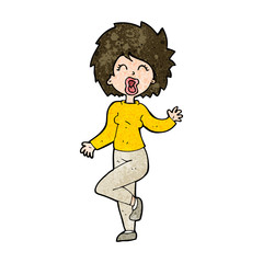 cartoon woman dancing