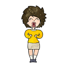 cartoon screaming woman