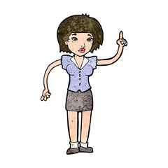 cartoon woman with idea