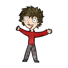 cartoon excited woman