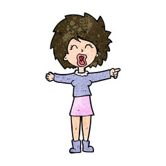 cartoon stressed out woman talking