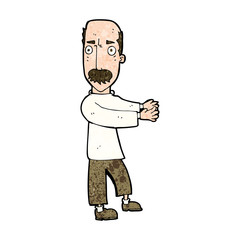 cartoon balding man explaining