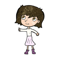 cartoon happy girl