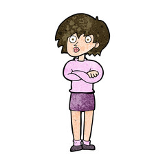 cartoon woman wit crossed arms