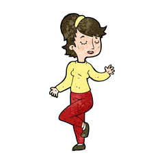 cartoon dancing woman