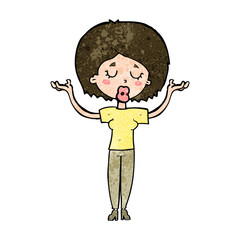 cartoon peaceful woman