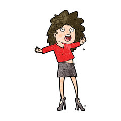 cartoon woman having trouble walking in heels