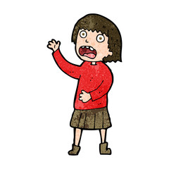 cartoon stressed out woman