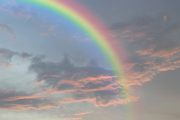 Red sky with rainbow