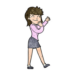 cartoon happy businesswoman