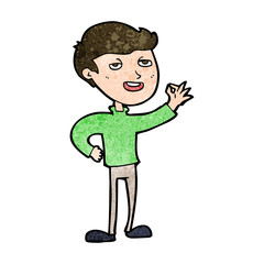 cartoon man making excellent gesture