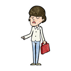 cartoon arrogant businessman pointing
