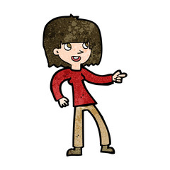 cartoon girl pointing