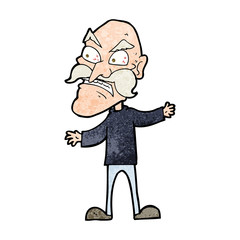 cartoon angry old man