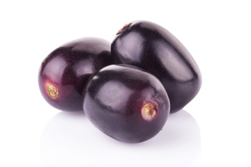 Jambolan plum or Java plum on white background