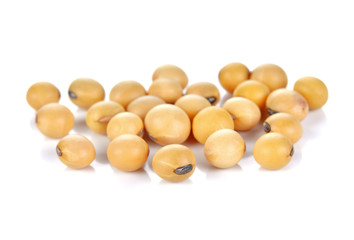 soy beans on white background.
