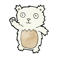 cartoon waving polar bear cub