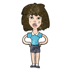 cartoon tough woman