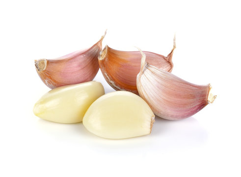 Fresh garlic isolated on white background