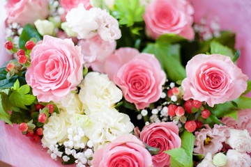 花束　バラ　ピンク