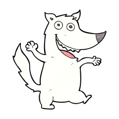 cartoon happy wolf