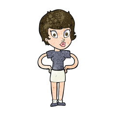 cartoon woman with hands on hips