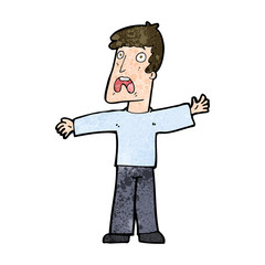 cartoon frightened man