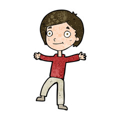 cartoon excited boy