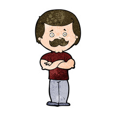 cartoon manly mustache man