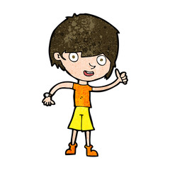 Obraz premium cartoon boy with positive attitude