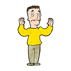 cartoon man surrendering