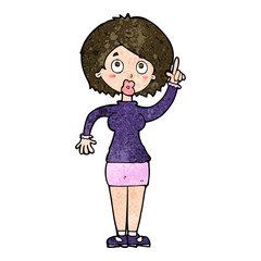 cartoon woman with idea