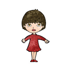 cartoon woman in dress