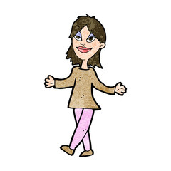 cartoon woman with no worries