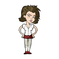cartoon woman with hands on hips