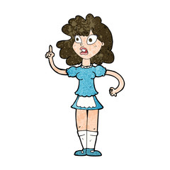 cartoon worried maid