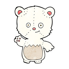 cartoon polar bearcub waving