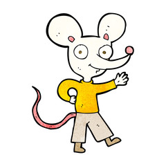 cartoon waving mouse