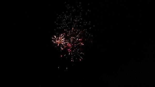Beautiful fireworks show on a dark night sky.