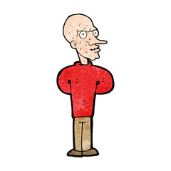 cartoon evil bald man