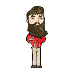 cartoon serious man with beard